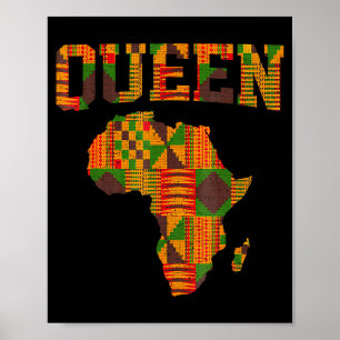 Reina africana arte para mujeres niñas tela Kente 