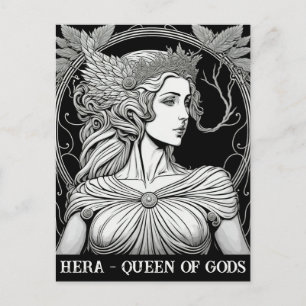 Reina de cabello blanco y negro de la tarjeta post