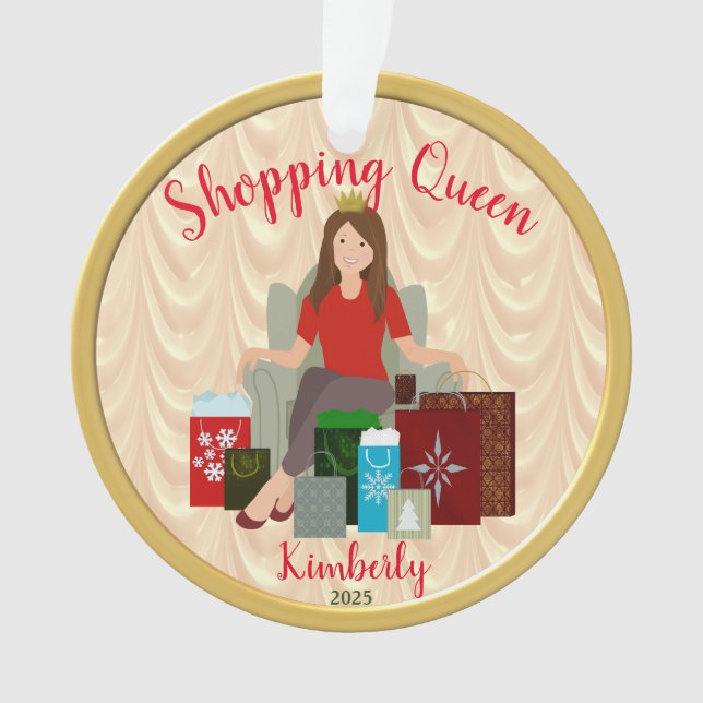Reina de compras de lujo ornamento acrílico (Anverso)