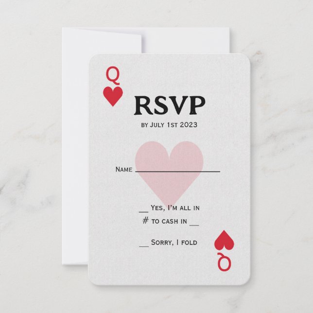 Reina de corazón de Las Vegas jugando RSVP (Anverso)