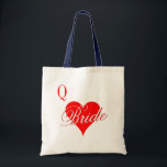 Reina de corazones boda de la bolsa de la novia<br><div class="desc">Boda de la reina de los corazones en la bolsa para la novia. Las cartas de juego se adaptan al diseño del corazón para el boda de estilo Las Vegas. Buena idea para los favores del partido y las damas de honor también.</div>