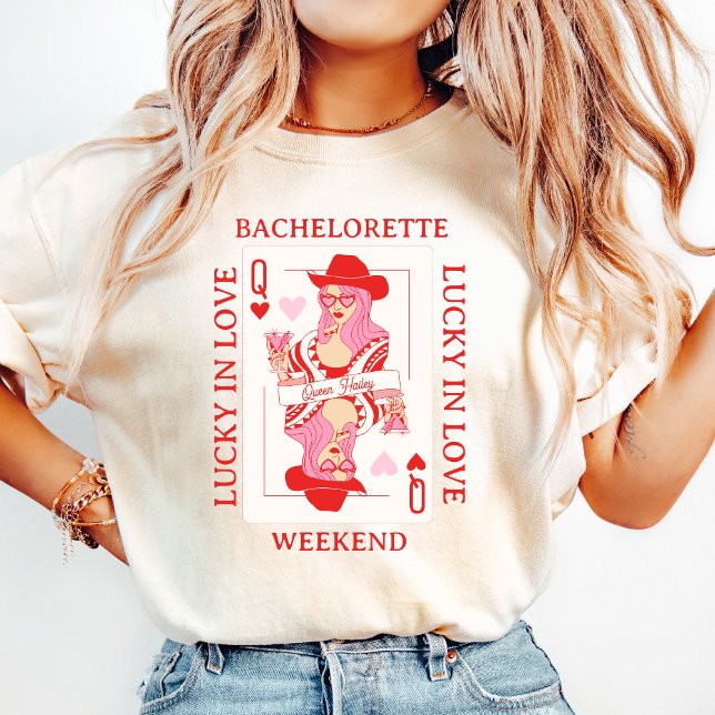 Reina de Corazones Camiseta Personalizada para Sol (queen of hearts bachelorette, funny bachelorette party shirt, lousy t-shirt bachelorette theme, cust)