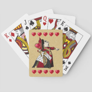Reina de Corazones Dorada Cartas de Juego
