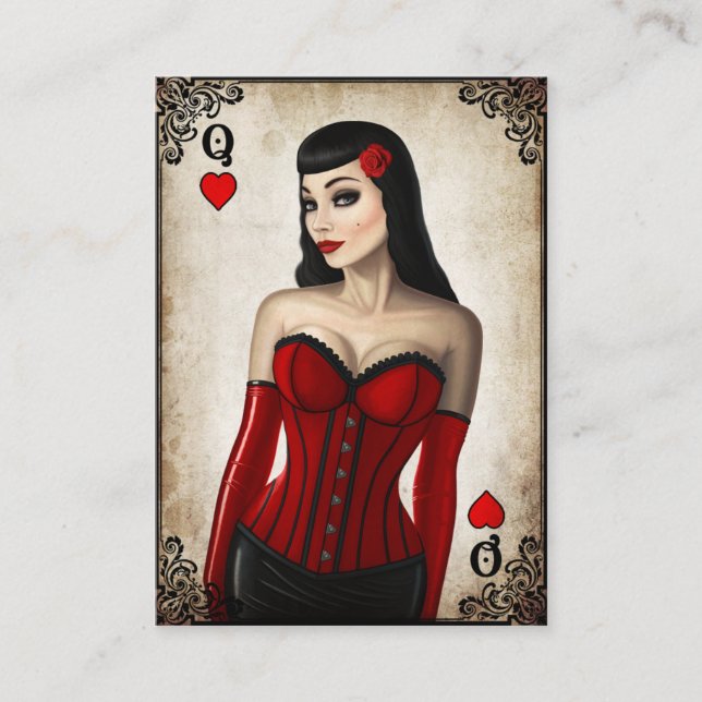 Reina de corazones - tarjeta de visita (Anverso)