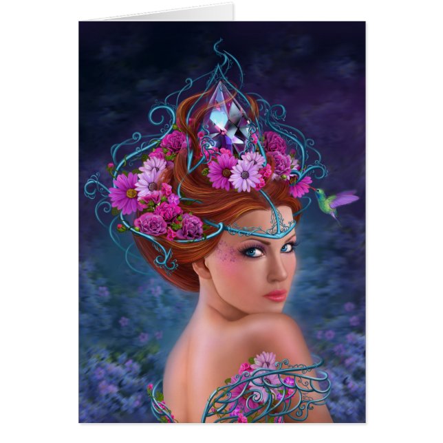 Reina de flores de tarjeta (Frente)