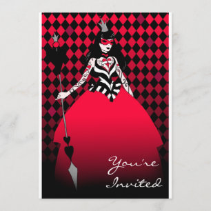 Reina de la invitación sofisticada corazones del