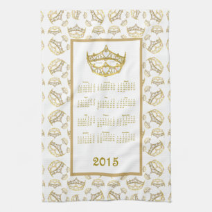 Reina de la toalla de cocina del calendario de la