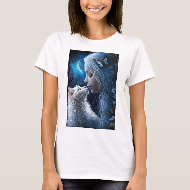 Reina de leche de camiseta de mujer con gato (Anverso)