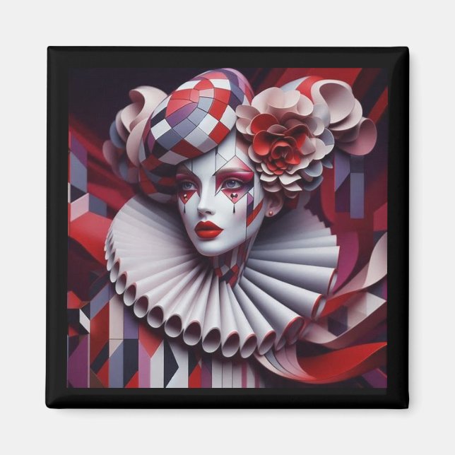 "Reina de los corazones - imán artístico" (Frente)