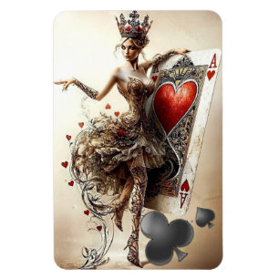 "Reina de los corazones - Imán de cartas de juego 