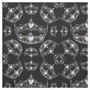 Reina de plata corona tela negra tiaras