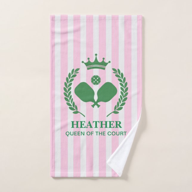 Reina de raya rosada del baloncesto de la corte (Toalla de mano)