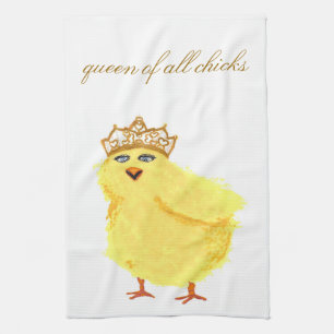 reina de todos los pollitos toalla de cocina