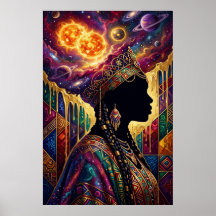 Reina del Afrofuturismo Arte de Pared Póster Nebul