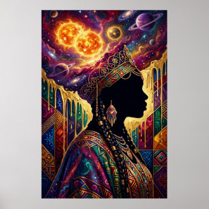 Reina del Afrofuturismo Arte de Pared Póster Nebul