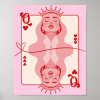 Reina del arte rojo y rosa de los corazones