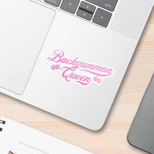 Reina del Backgammon Rosa Pegatina de Vinilo Perso