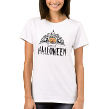 Reina del blanco de la camisa de Halloween