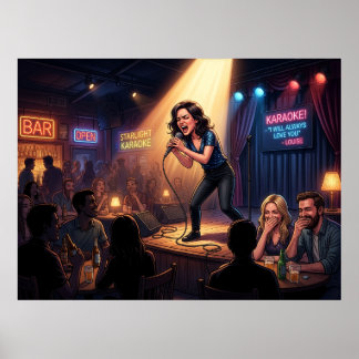 Reina del Karaoke: Póster Humorístico