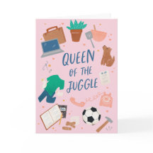 Reina del malabarismo Tarjeta de felicitación del 