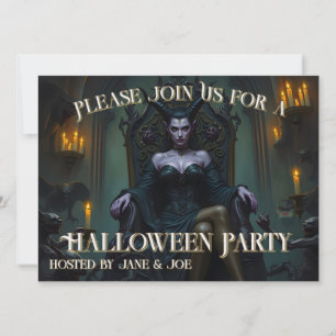 Reina Demonio Trono en Luz de Velas - Invitación