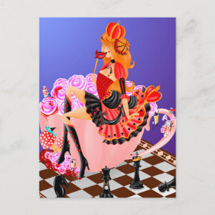 Reina en taza de té   Tarjeta postal