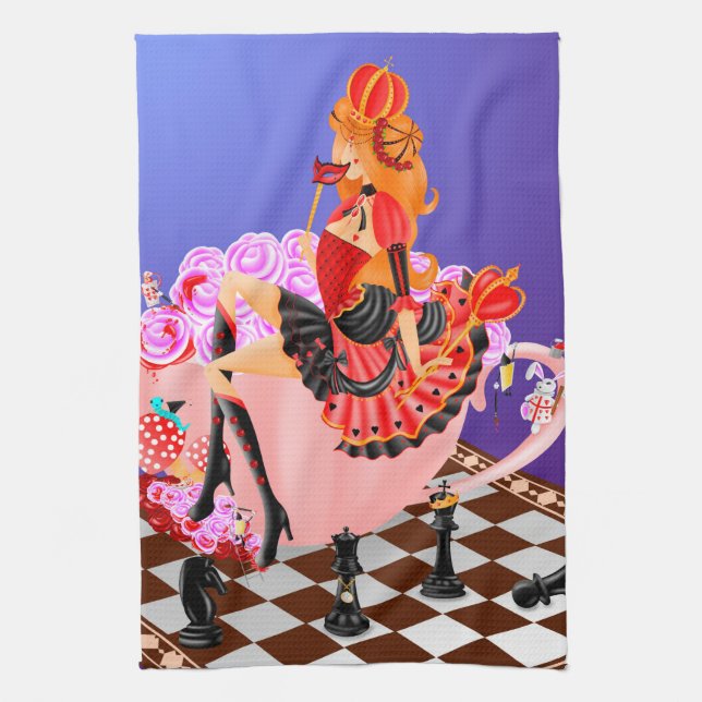 Reina en taza de té Toalla de té (Vertical)