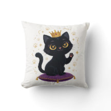 Reina Gato Negro Almohada para Lanzar Regalo Amant