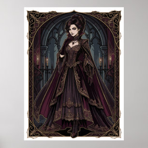 Reina Gótica Elegante Arte Oscuro Victoriano Fanta