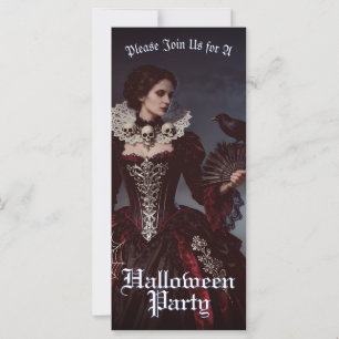 Reina gótica en cementerio iluminado por luna