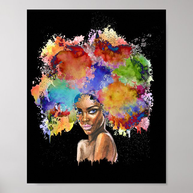 Reina negra afro melanina arte afroamericano (Frente)