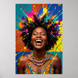 Reina Negra de Alegría Radiante Arte Pop Salpicadu