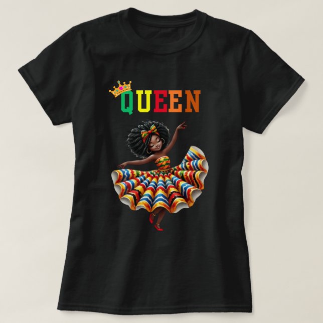 Reina nubia: camiseta de bailarinas (Diseño del anverso)