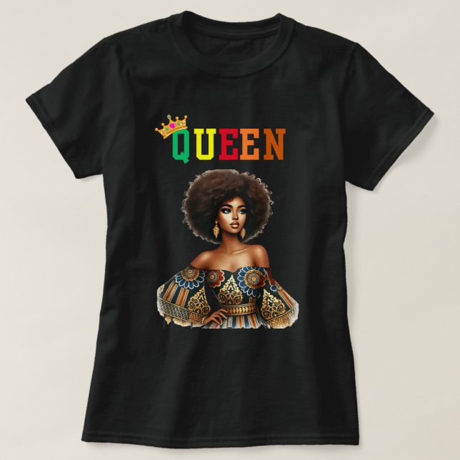 Reina nubia: camiseta de mujeres con clase (Diseño del anverso)