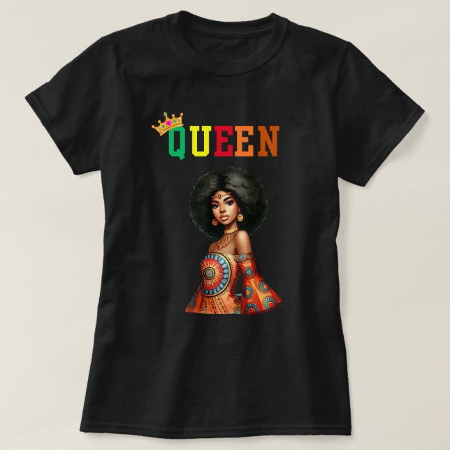 Reina nubia: camiseta de mujeres de belleza (Diseño del anverso)