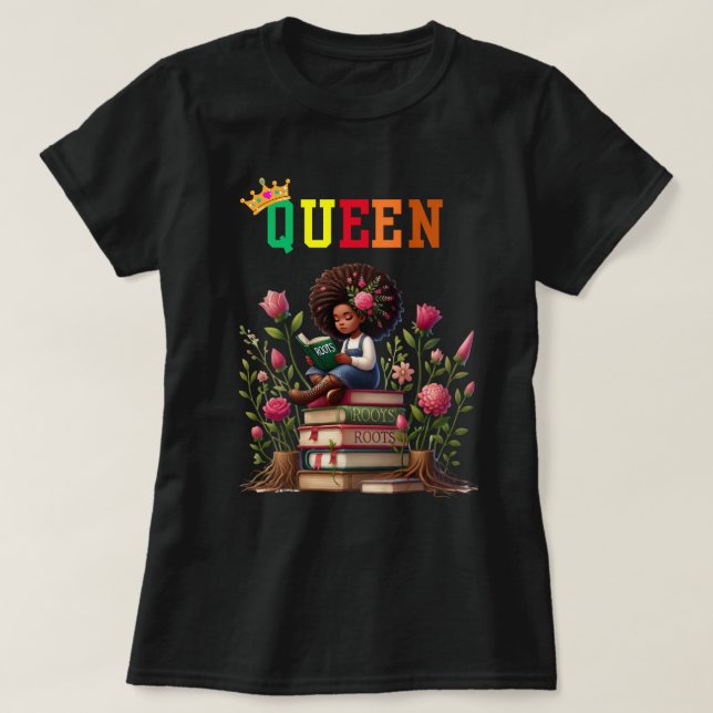 Reina nubia: camiseta de mujeres de historia (Diseño del anverso)