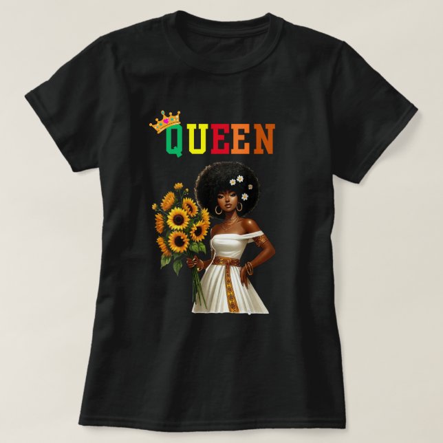 Reina nubia: camiseta de mujeres maricas (Diseño del anverso)