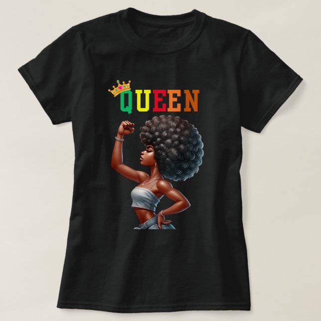Reina nubia: camiseta de mujeres poderosas (Diseño del anverso)