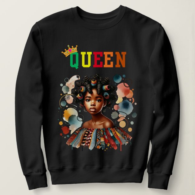 Reina nubia: Creer sudadera femenina (Anverso del diseño)