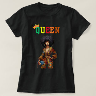 Reina nubia: elegante camiseta de mujer