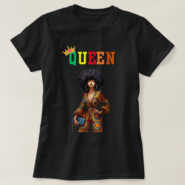 Reina nubia: elegante camiseta de mujer (Diseño del anverso)