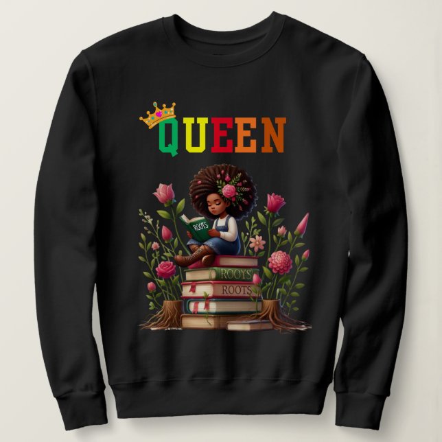 Reina nubia: sudadera de historia para mujeres (Anverso del diseño)