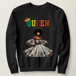 Reina nubia: sudadera de las mujeres de la flyness