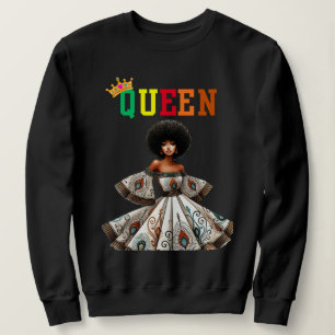 Reina nubia: sudadera de las mujeres de la flyness