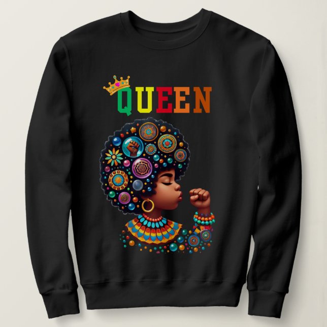 Reina nubia: sudadera de mujeres afiladas (Anverso del diseño)