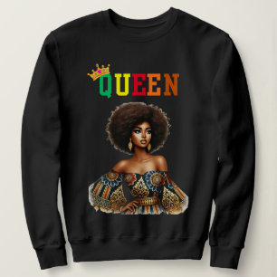Reina nubia: sudadera de mujeres con clase