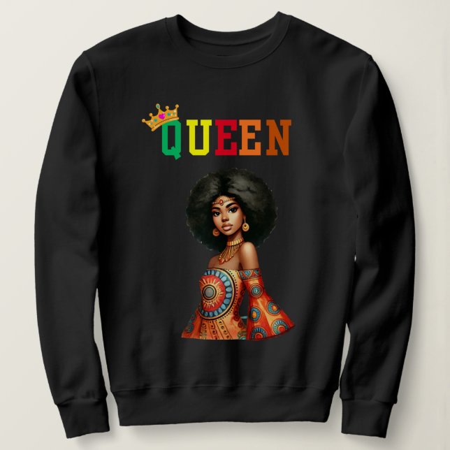 Reina nubia: sudadera femenina de belleza (Anverso del diseño)