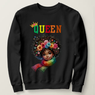 Reina nubia: sudadera femenina de flores