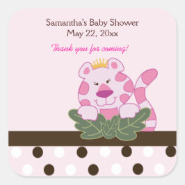 Reina rosada del pegatina del favor del CUADRADO