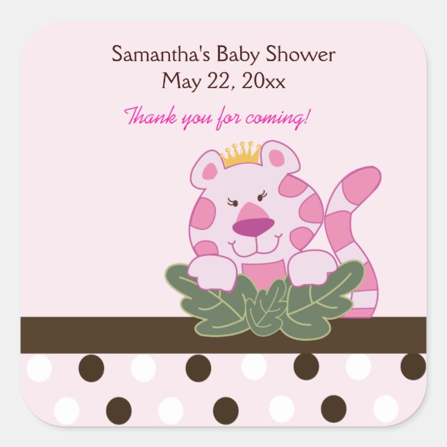 Reina rosada del pegatina del favor del CUADRADO (Anverso)